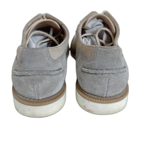 Clarks Griffin Mabel Cream Taupe Leather Suede Women's Oxfords Fringe Size 9 - Picture 8 of 8